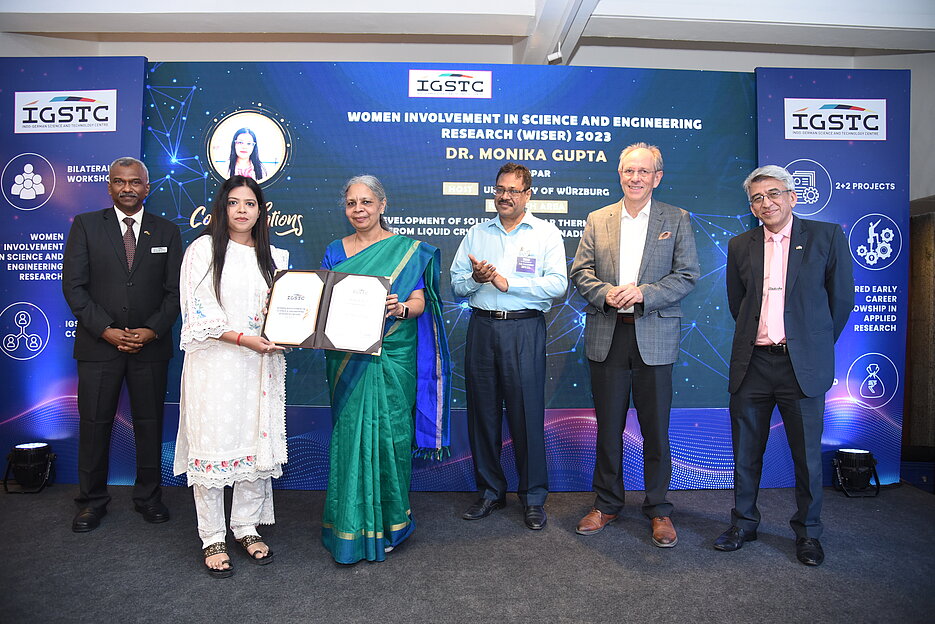 Mr. R. Madhan (Director, Indo-German Science & Technology Centre), Dr. Monika Gupta, Prof. Annapurni Subramaniam (Director, Indian Institute of Astrophysics), Dr. Sanjeev K Varshney (Adviser and Head (International Cooperation) – Department of Science and Technology, Government of India), Mr. Stephan Grabherr (Charge d'Affaires of the German Embassy in Delhi), Mr. Rajesh Nath (Managing Director, German Engineering Federation (VDMA))