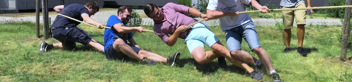 Photo from the institute summer celebration: Tug-of-war