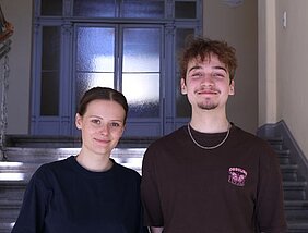 Photo of Elisha and Raphael at the chair